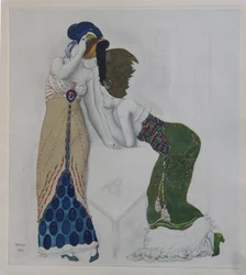 Mujer con vestido oriental, 1910
