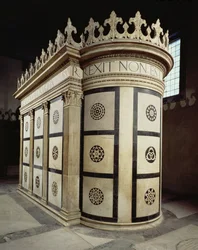 El pequeño templo del Santo Sepulcro en la Capilla Rucellai, 1467