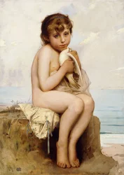 Niño desnudo con paloma