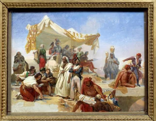 Campaña de Egipto (1798-1801): “Expedición de Egipto bajo las órdenes de Napoleón Bonaparte (1769-1821)” Pintura de Léon Cogniet (1794-1880) Siglo XIX