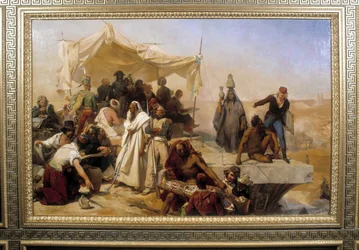Expedición desde Egipto bajo las órdenes de Bonaparte. Pintura de Leon Cogniet (1794-1880)