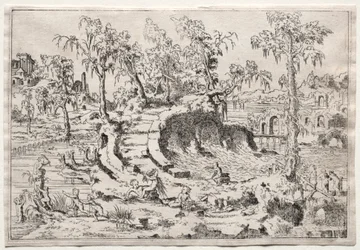 Paisaje con Putti, c. 1550