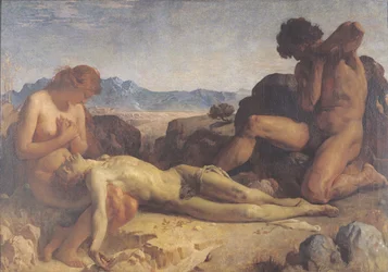Adán y Eva encontrando el cuerpo de Abel