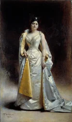 Retrato de cuerpo entero de Madame Albert Cahen d
