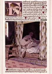 Ilustración de la novela de Honore de Balzac "La Mye du Roy" de Leon Lebegue (1863-1944)
