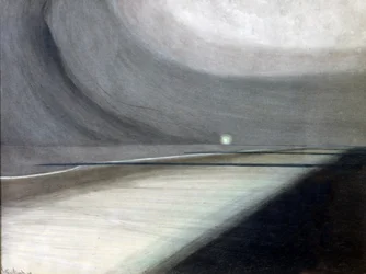 Playa a la luz de la luna, paisaje marino con luz