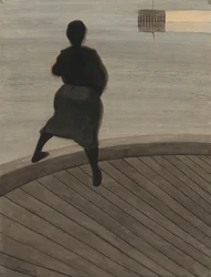 Pescadora en el muelle