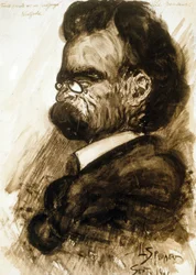 Friedrich Nietzsche (1844-1900) Filósofo y poeta alemán gouache y tinta china de Leon Spilliaert 1901