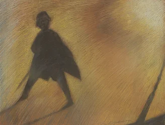 El final de un hermoso día, figura a contraluz