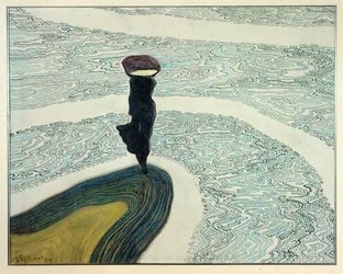 Mujer al borde del agua