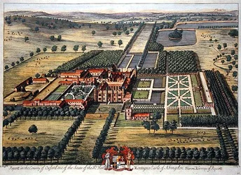 Rycott en el condado de Oxford grabado por Johannes Kip (c.1652-1722) (grabado)