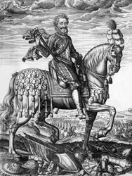 Enrique IV (1553-1610) rey francés en 1589-1610, grabado por Leonard Gaultier