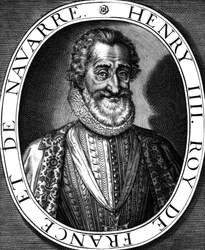 Enrique IV (1553-1610) Rey de Francia en 1589-1610, grabado por Leonard Gaultier y N. de Mathoniere