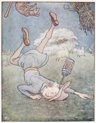 El hombre en la luna cayó, de A Nursery Rhyme Picture Book, pub. 1914