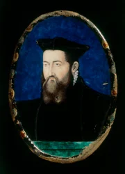 Retrato de un prelado, obra de mayólica de Léonard Limosin conservada en el Museo Nazionale del Bargello, Florencia