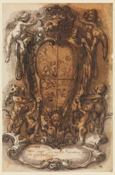 Diseño de escudo con escudo de armas