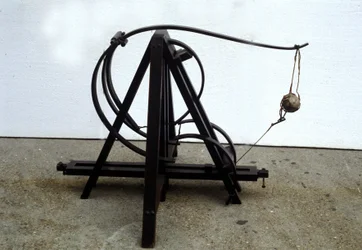 Una catapulta. Modelo del dibujo de Leonardo da Vinci. Museo de Ciencia y Tecnología, Milán.