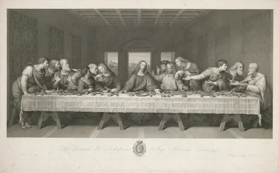 La Última Cena, dibujada por Teodoro Matteini, grabada por Raphael Morghen