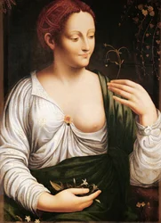 Columbine (óleo sobre lienzo)