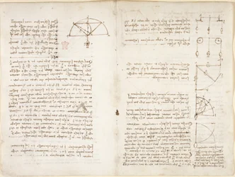 Arundel 263, f.10v, f.5 Notas y esquema de mecánica