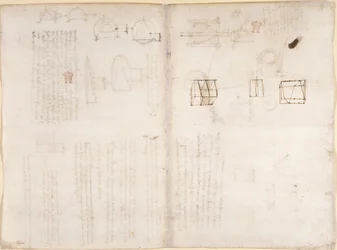 Arundel 263, f.130v, f.133 Página en blanco con diagramas, de 