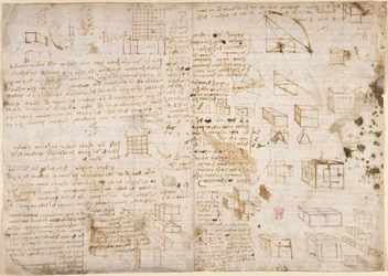 Arundel 263, f.223v Notas y diagramas del 