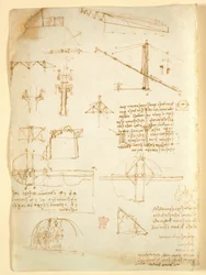 Arundel 263 f.231v, Notas y bocetos sobre mecánica, de 