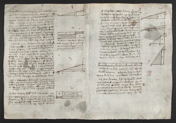 Arundel 263, f.246v Dibujos sobre las potencias y fuerzas mecánicas, percusión, gravedad, movimiento, óptica y astronomía, con varias proposiciones aritméticas y geométricas, ilustración del 
