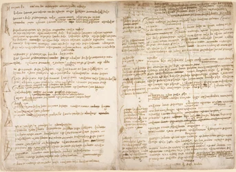 Arundel 263, f.267v, f.266, Notas y diagramas sobre la definición matemática de punto, línea y área, para el 