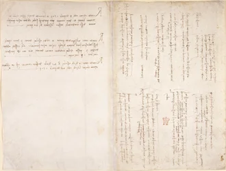 Arundel 263, ff.229v, f.226 Notas de Leonardo da Vinci del 