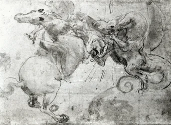 Batalla entre un Jinete y un Dragón, c.1482