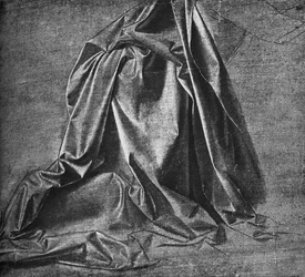 Molde de drapeado para una figura arrodillada a la derecha, c1470