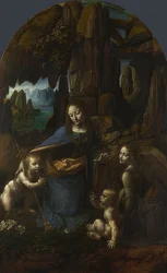 La Virgen de las Rocas (para el altar de San Francesco en Milán). Aproximadamente 1491/92-99 y 1506-08