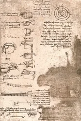 Dibujo de instrumentos musicales y otros objetos, c. 1472-c. 1519, 1883