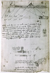 Extracto de un manuscrito de Da Vinci que describe el principio y la construcción de una "draga de mar" (manuscrito)