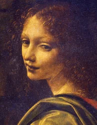 Rostro de ángel, detalle de La Virgen de las Rocas
