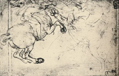 Lucha entre un jinete y un grifo, c1480 1945