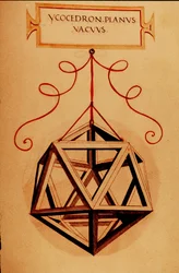 Geometría: Un icosaedro. Página tomada del manuscrito 