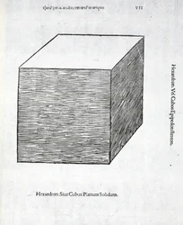 Hexaedro plano sólido, ilustración de 