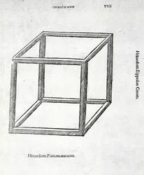 Hexaedro plano vacío, ilustración de 