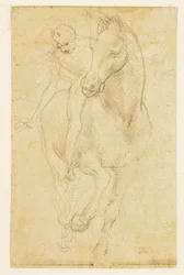 Caballo y jinete, c.1480 (punta de plata sobre papel preparado)