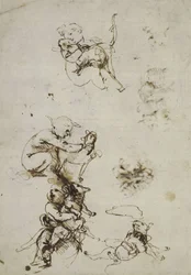 Leonardo da Vinci, objeto 1857,0110.1 - anverso (British Museum)