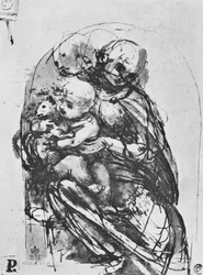 Madonna y el niño con un gato, 1478-1481