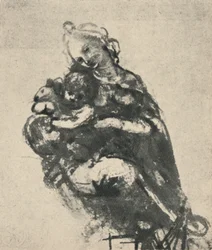 Madonna y el Niño con un gato, c1475 1945