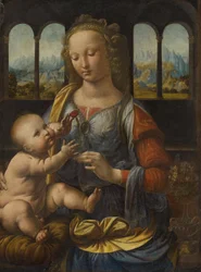 Madonna con el clavel c.1478 (óleo sobre tabla de madera)
