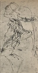 Perfil a la Izquierda de un Viejo con un Gran Sombrero, c. 1480 1945