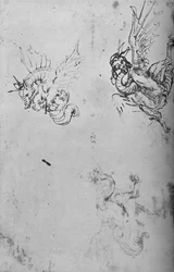 Estudios de un dragón, c1480