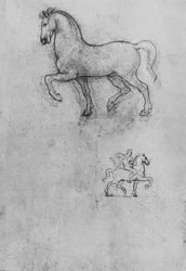 Estudios de un caballo y uno de un caballo y jinete, c1480 1945