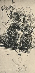 Estudios de un ángel arrodillado, c. 1467-1519, 1945