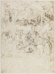 Estudio para la adoración de los magos, ca 1481